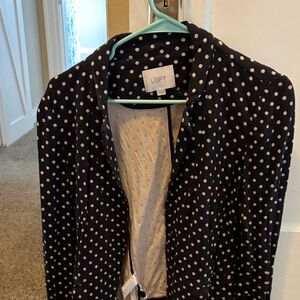 LOFT Black and White Polka Dot Blazer